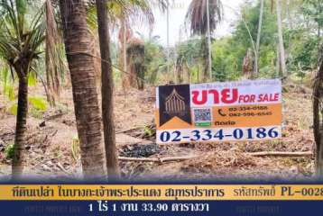 ที่ดินเปล่า ในบางกะเจ้าพระประแดง ใกล้สวนพฤกษชาติศรีนครเขื่อนขันธ์