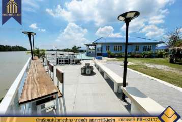 บ้านริมแม่น้ำบางปะกง บางคล้า เหมาะทำรีสอร์ท หรือลานกางเต๊นท์