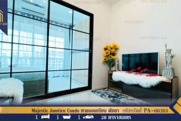 คอนโด Majestic Jomtien Condo สวยพร้อมเฟอร์นิเจอร์  หาดจอมเทียน ตลาดแม่ละออ พัทยา